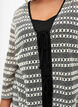 Heklet cardigan med knytebelte, Black White, Model image number 2