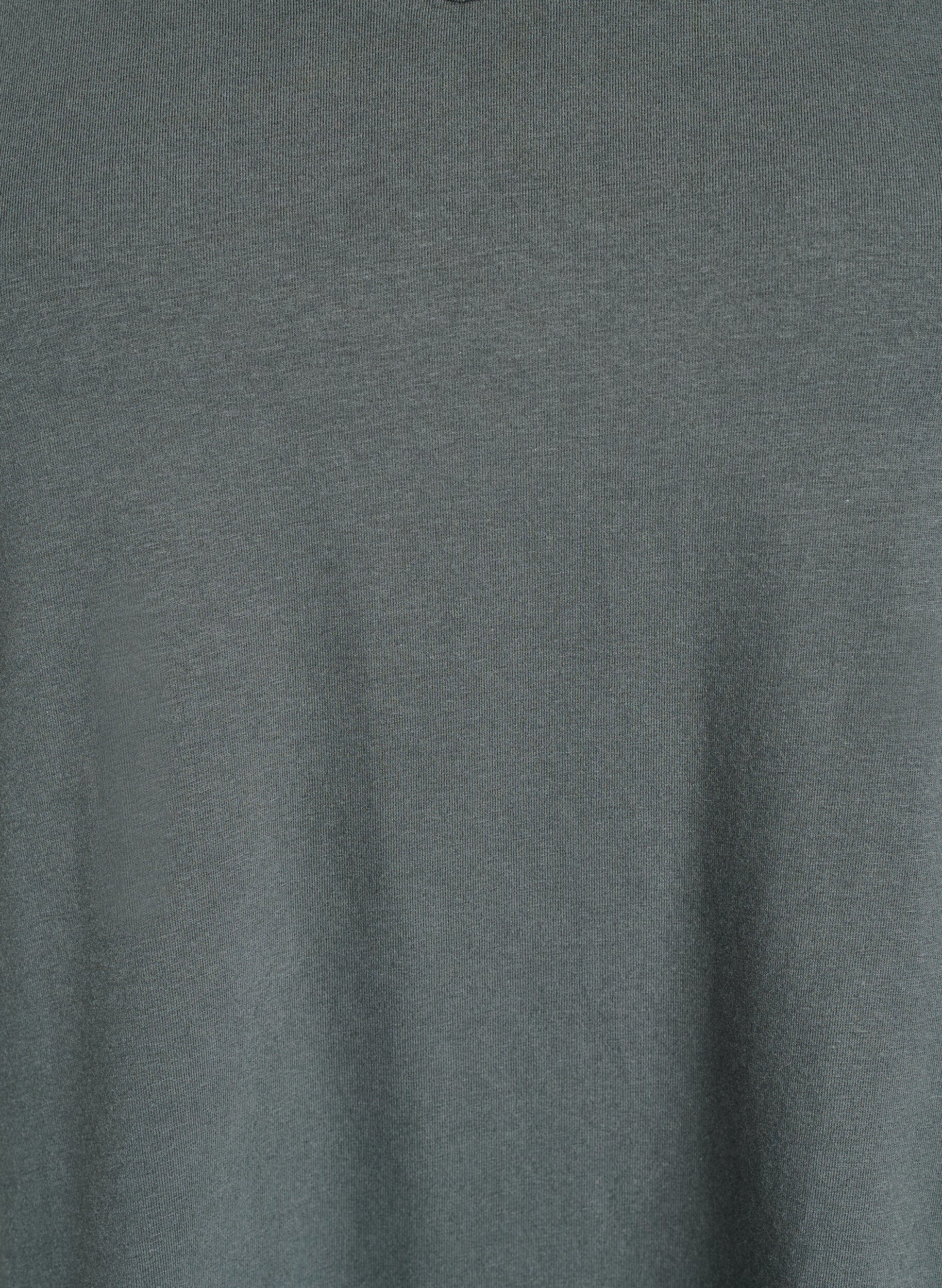 ZizziEnsfarget basis T-skjorte i bomull, Gr&oslash;nn, Packshot image number 2