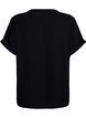 L&oslash;s bluse med korte ermer, Svart, Packshot image number 1