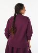 Strikkebluse med høy hals, Mørk Bordeaux, Model image number 2