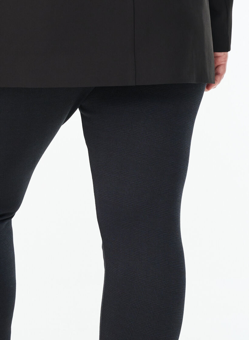 Mønstrede leggings med regular waist, Svart, Model image number 3