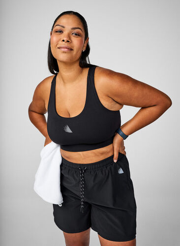 Zizzi Racerback sportsbh, Svart, Image image number 0