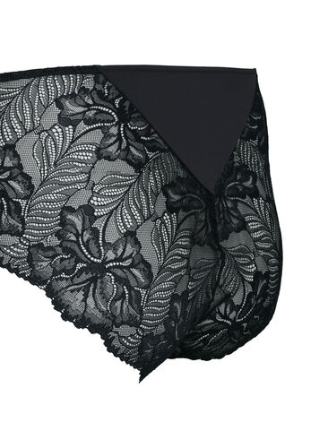 Support the breasts - Truse med blonder, Black, Packshot image number 2