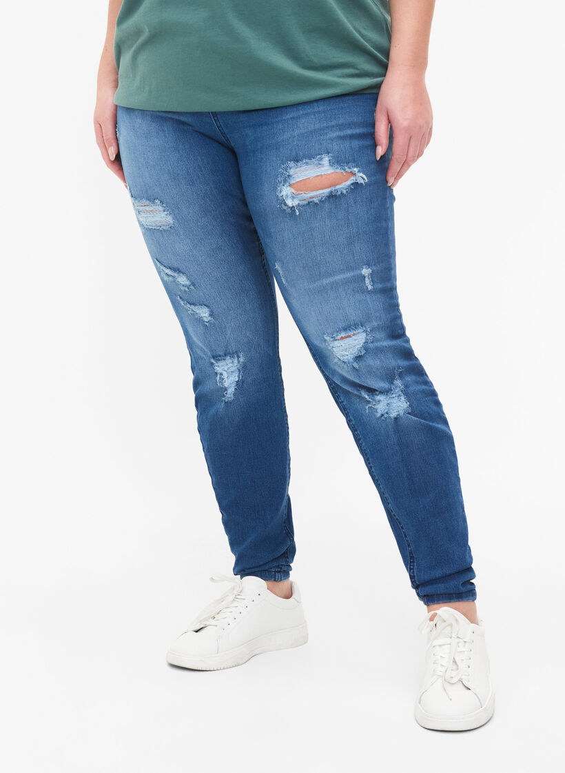 Jeggings med splitt, Dark blue, Model image number 3