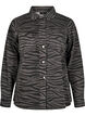 Denim skjorte med zebramønster og knapper, Svart, Packshot image number 0