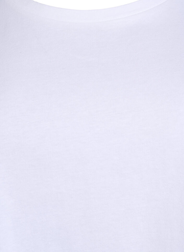 T-skjorte med Broderie Anglaise-ermer, Hvit, Packshot image number 2