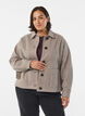 Kort skjortejakke med frynser, Beige, Model image number 0