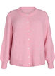 Strikket cardigan med ull og knapper, Rosa, Packshot image number 0