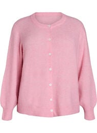 Strikket cardigan med ull og knapper, Rosa