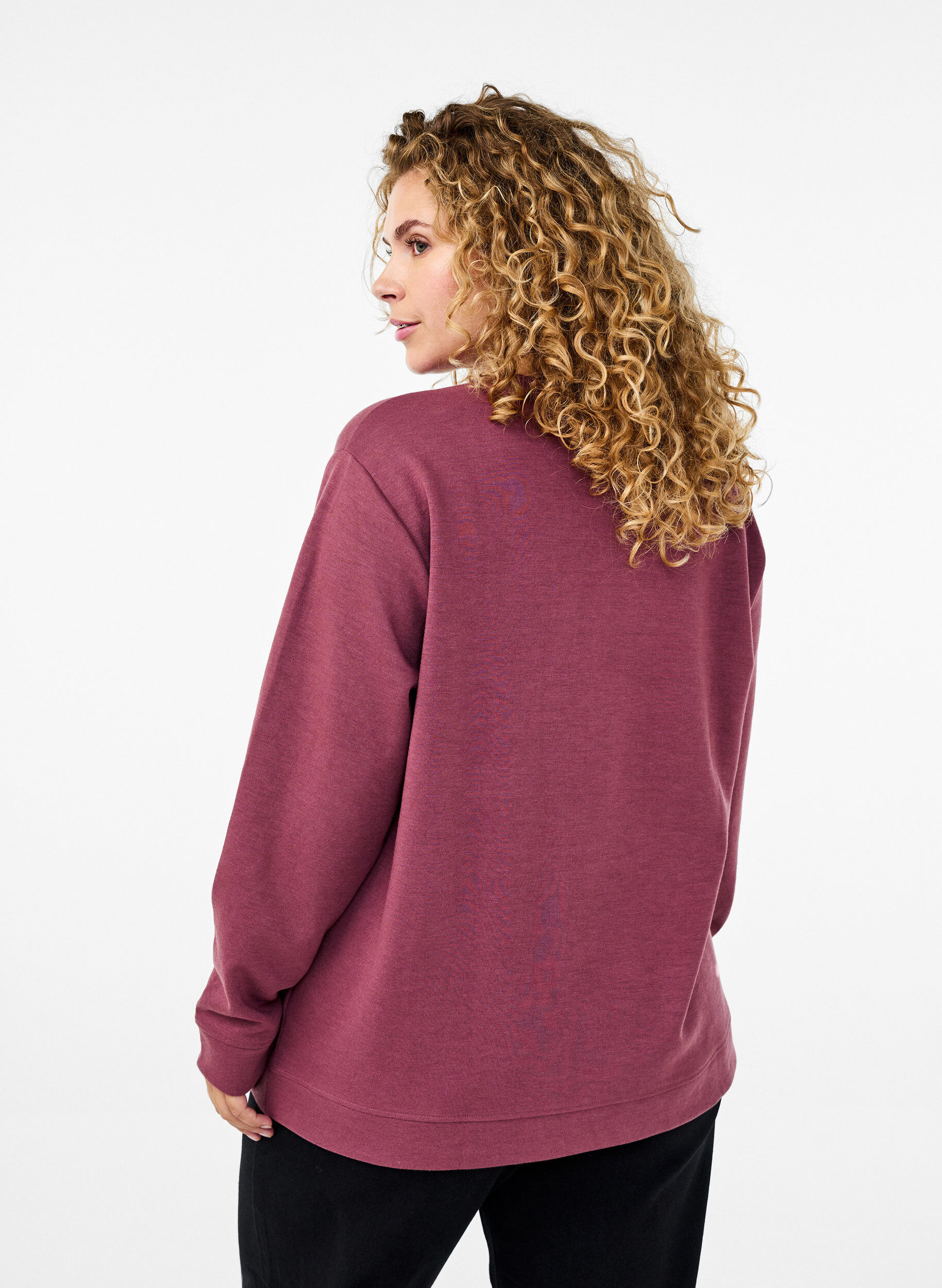 Zizzi Genser med crewneck, Brun, Model image number 2