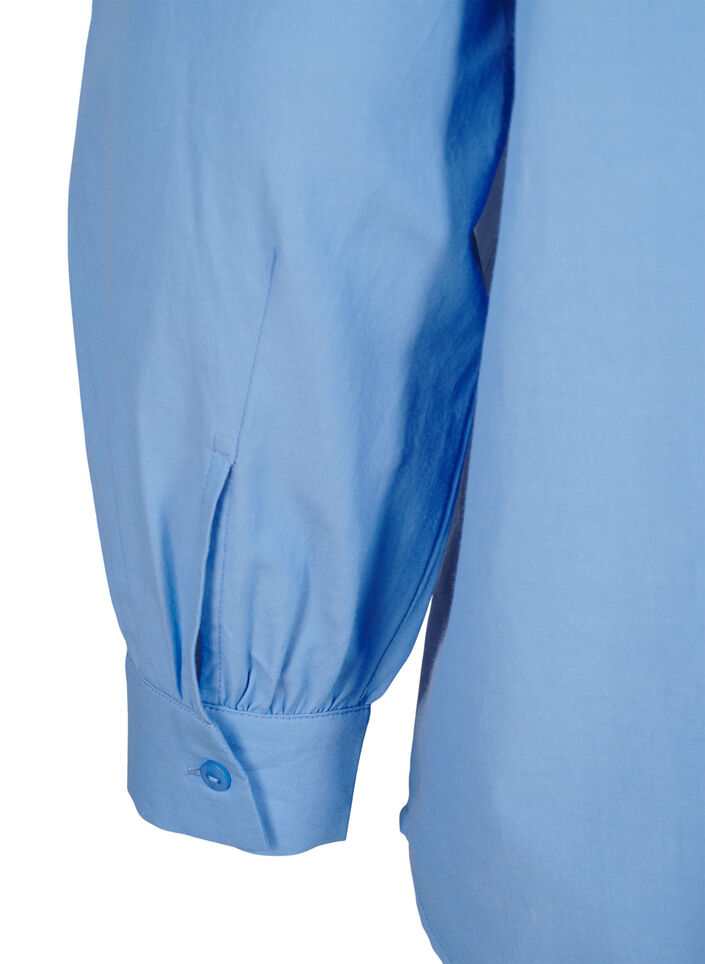 Skjorte med blonderdetaljer, Della Robbia Blue, Packshot