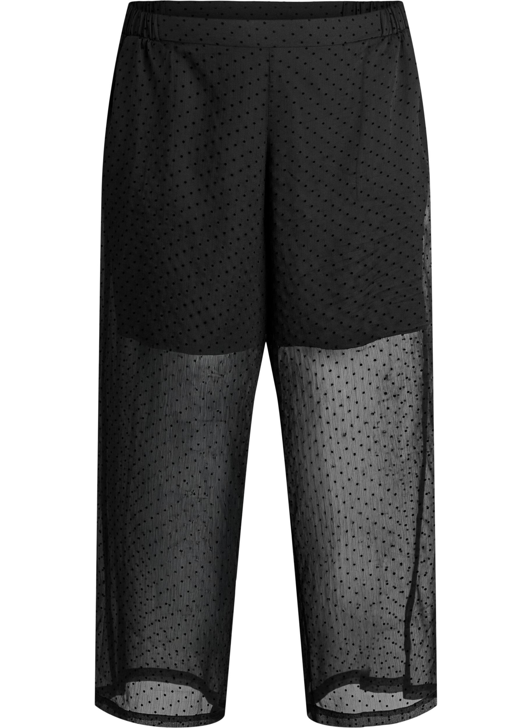 Loose fit chiffongbukser med prikker