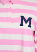 Stripete poloskjorte med frottédetaljer, Bubblegum w. White, Packshot image number 2