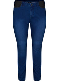 Super slim Amy jeans med strikk i livet, Dark blue