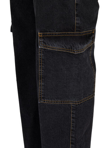 Cargo-jeans med rett passform, Black Stone, Packshot image number 3