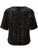 Paljettbluse med albuelange ermer, Svart, Packshot image number 1