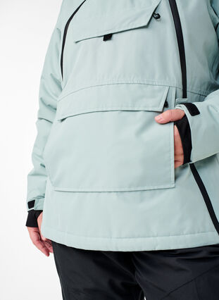 Zizzi Funksjonell skianorakk med hette, Grønn, Model image number 4
