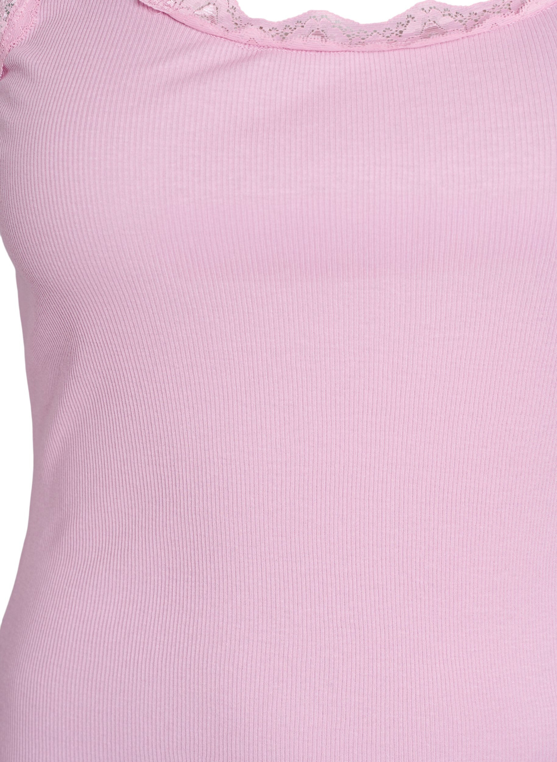 ZizziTopp med blondekant, Rosa, Packshot image number 2