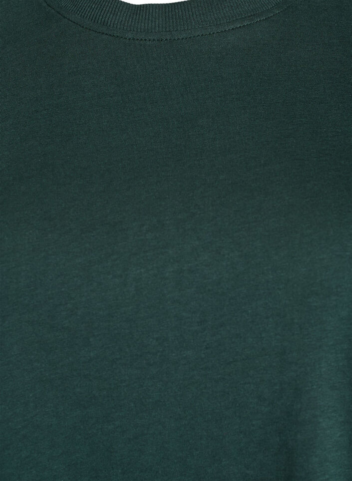 Basic T-skjorte i bomull med rund hals, Gr&oslash;nn, Packshot image number 2