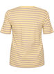 T-shirt med striper og ribbestrikket struktur, Gul, Packshot image number 1