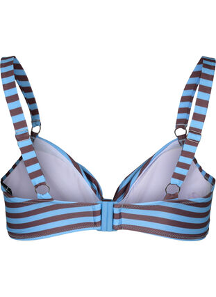 Bikini-BH med bøyler og trykk, BlueBrown Stripe AOP, Packshot image number 1