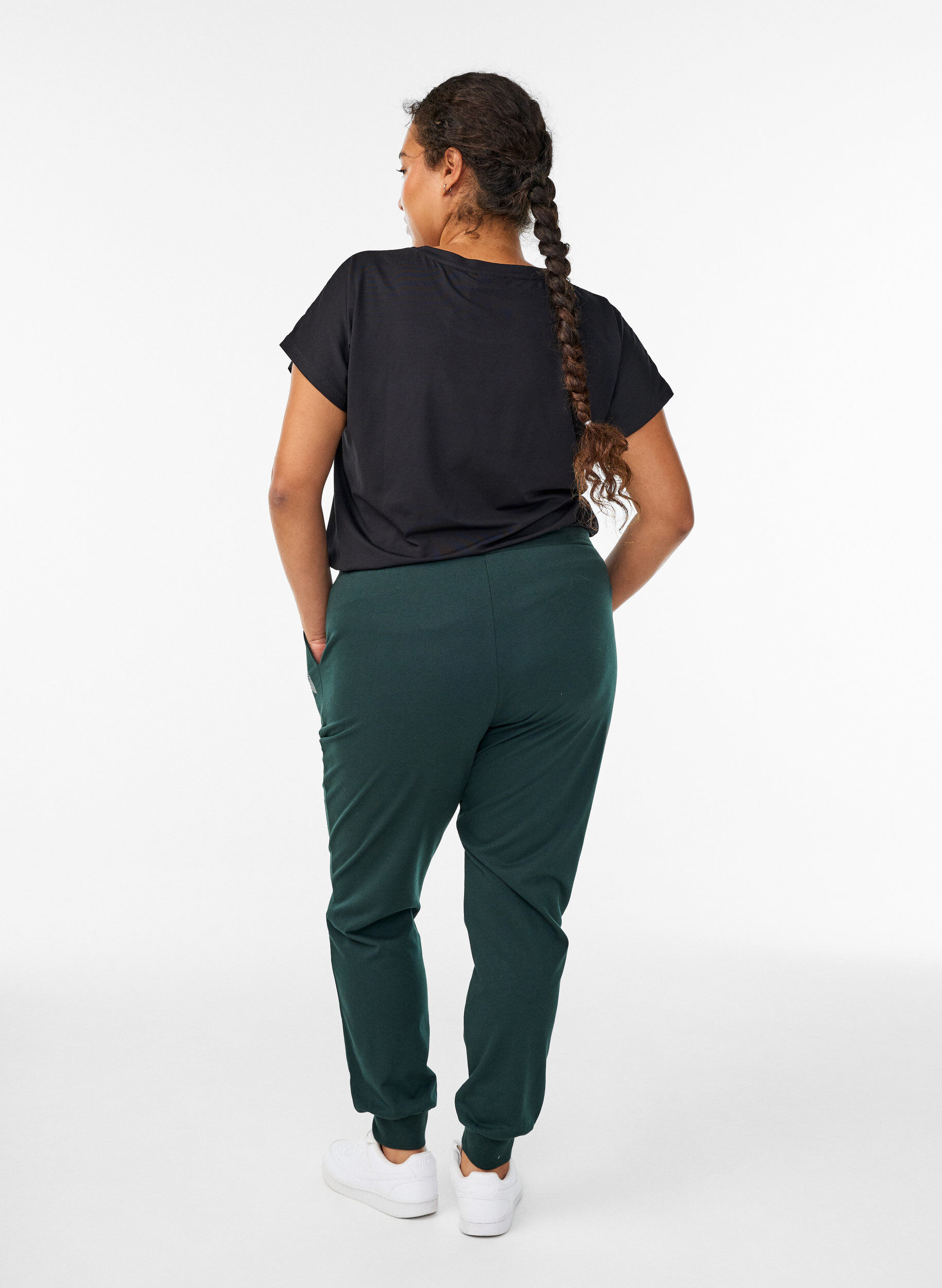 ZizziL&oslash;se joggebukser med lommer, Gr&oslash;nn, Model image number 1