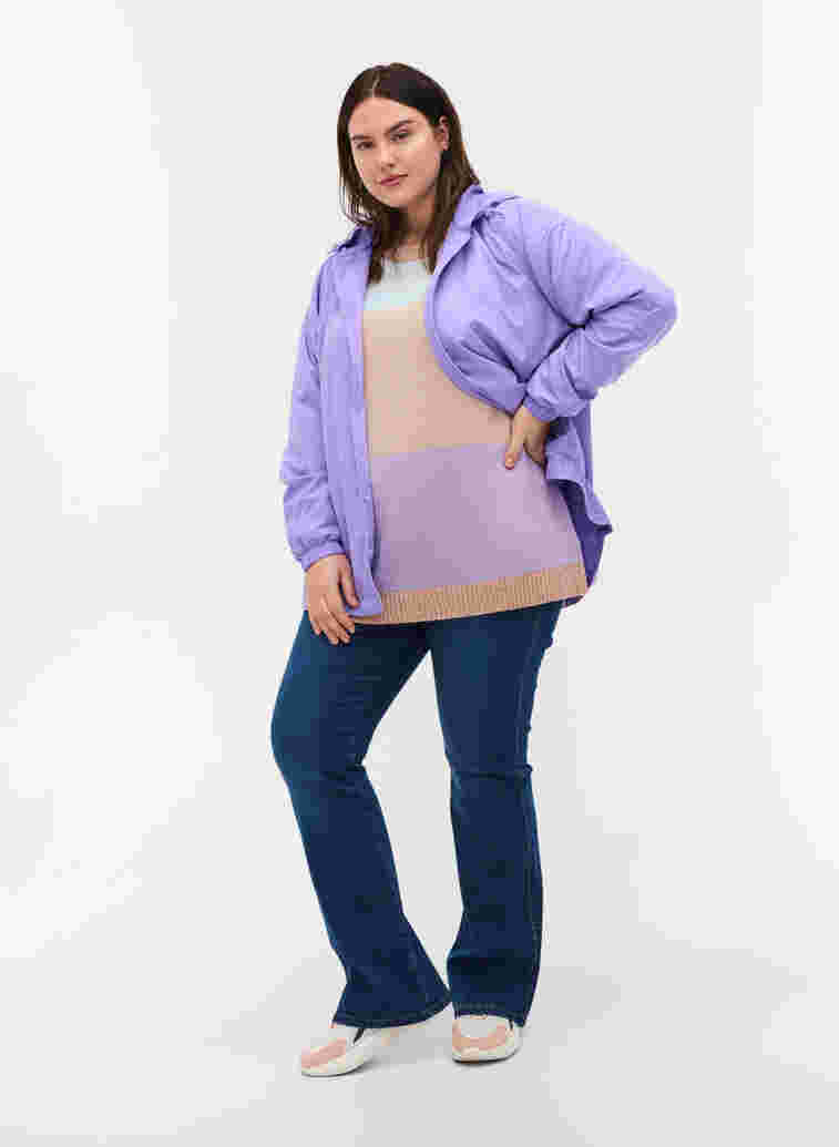 Justerbar kort jakke med hette, Paisley Purple, Model image number 2