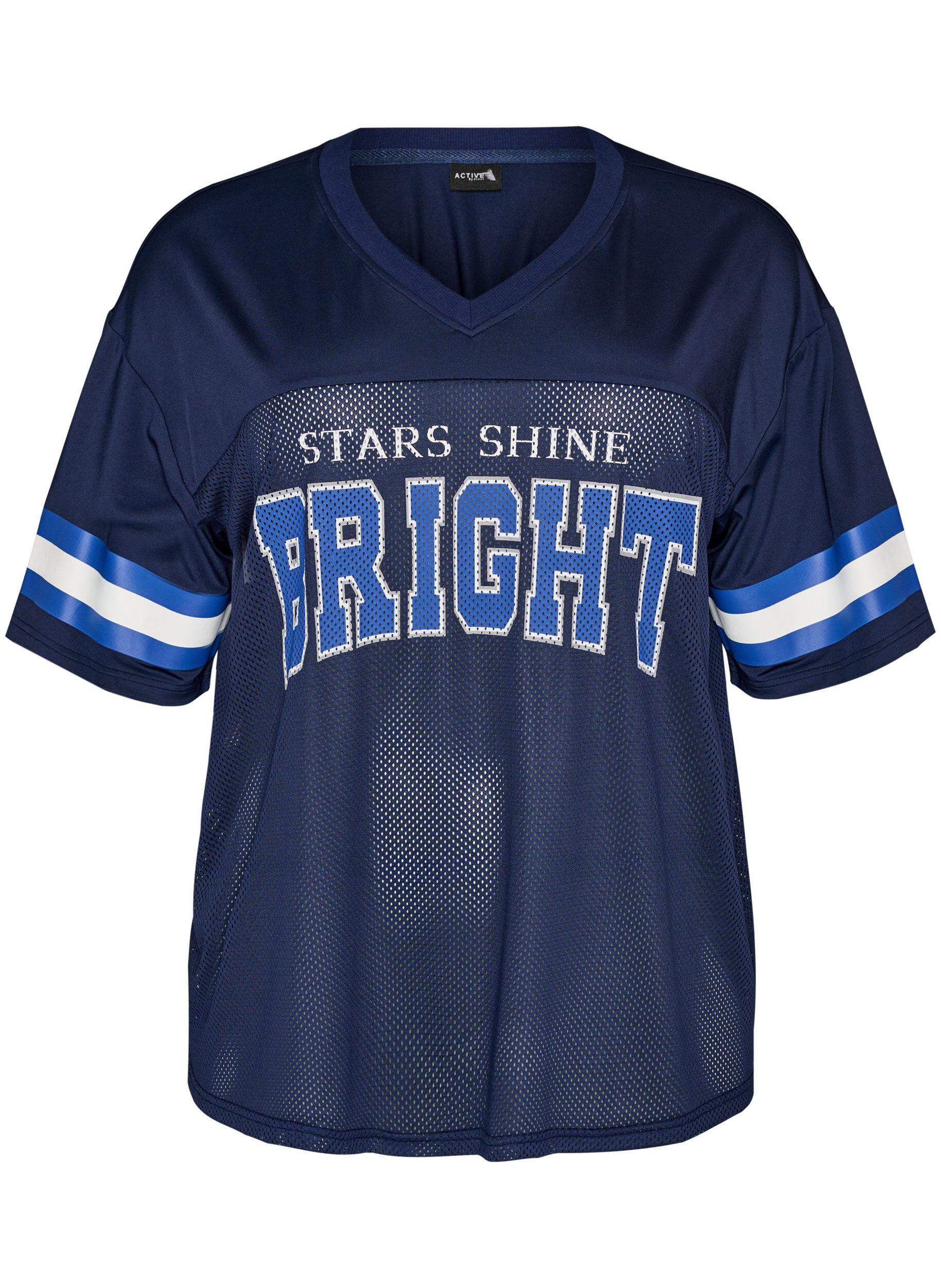 Trenings-t-skjorte med V-hals og trykk foran