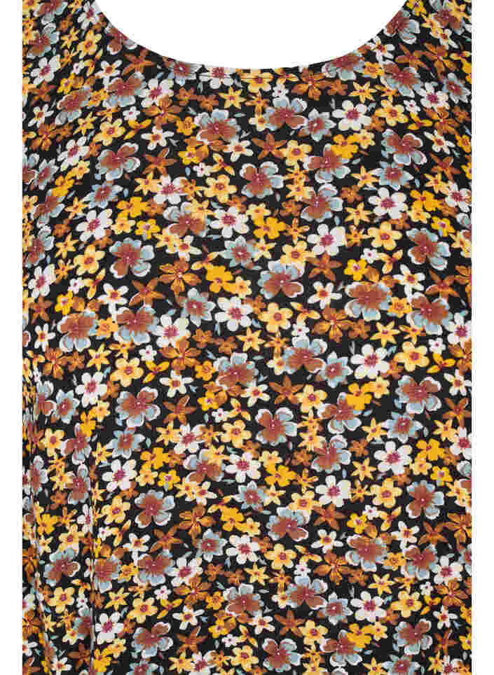 Viskosebluse med blomstermønster, Black Ditsy, Packshot image number 2