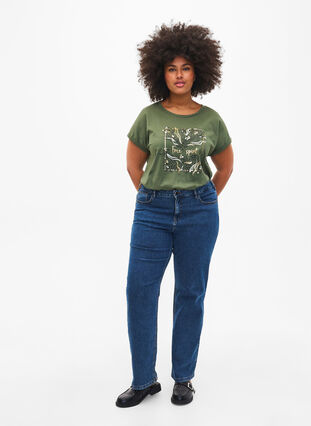 T-skjorte i økologisk bomull med gulltrykk, Thyme W. Free, Model image number 2