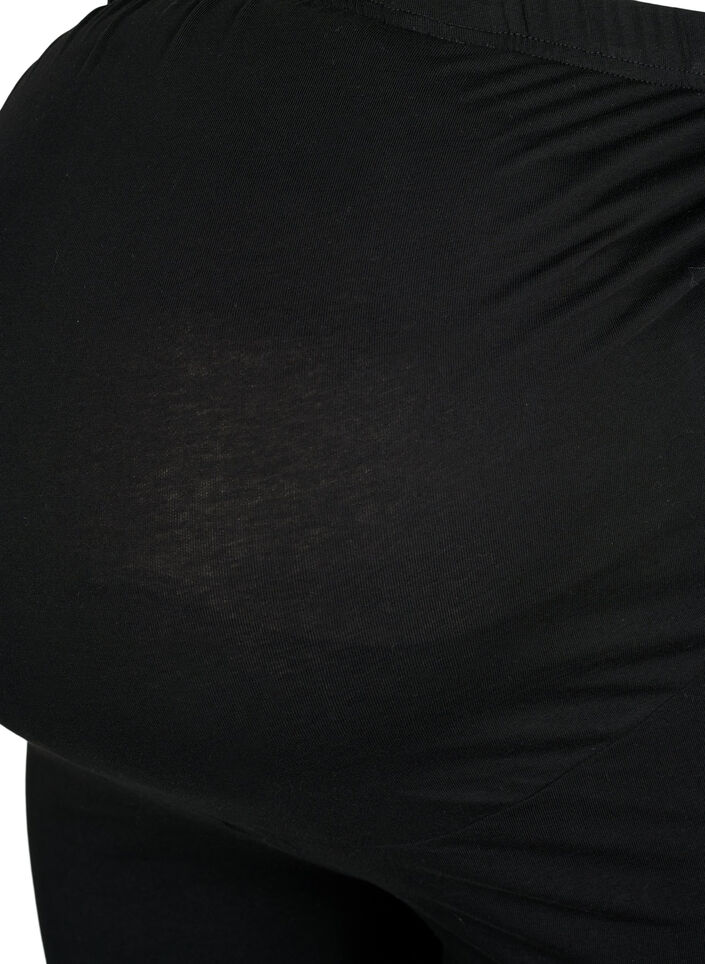 Sykkelshorts til gravide med blondekant, Black, Packshot image number 2