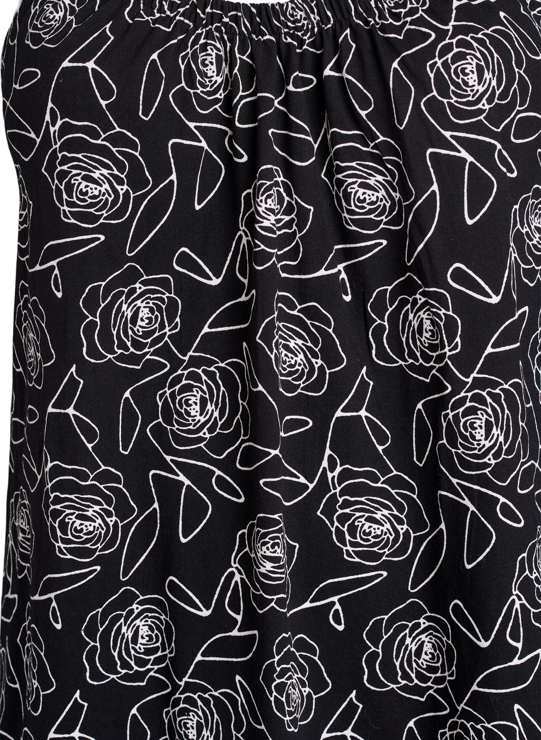 ZizziMidi strap dress in organic cotton, Svart, Packshot image number 2