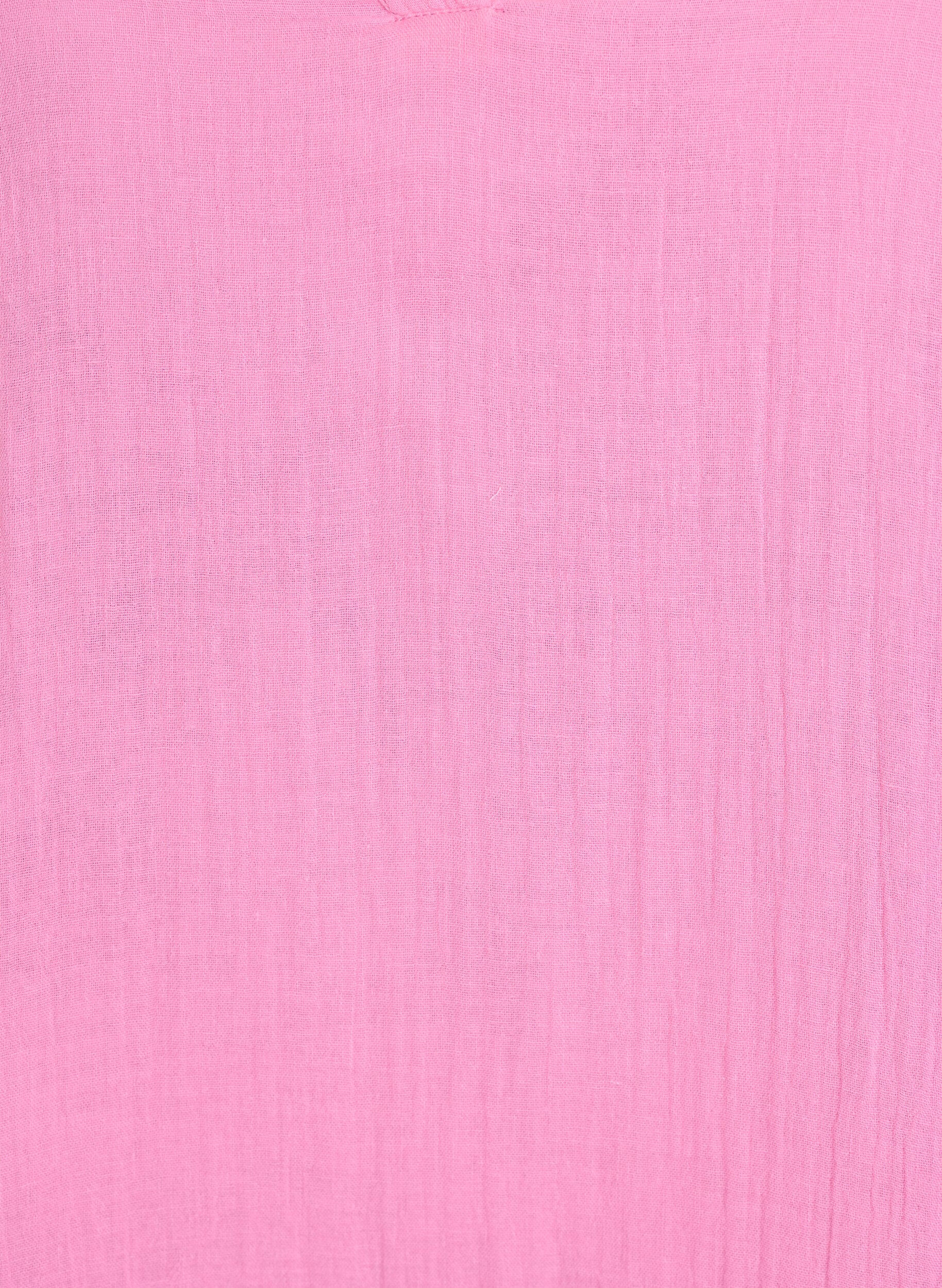 ZizziKort A-linjekjole i bomullsmuslin, Rosa, Packshot image number 2