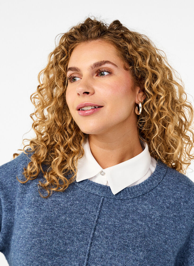 Løs krage med glitrende knapper, White, Model image number 0