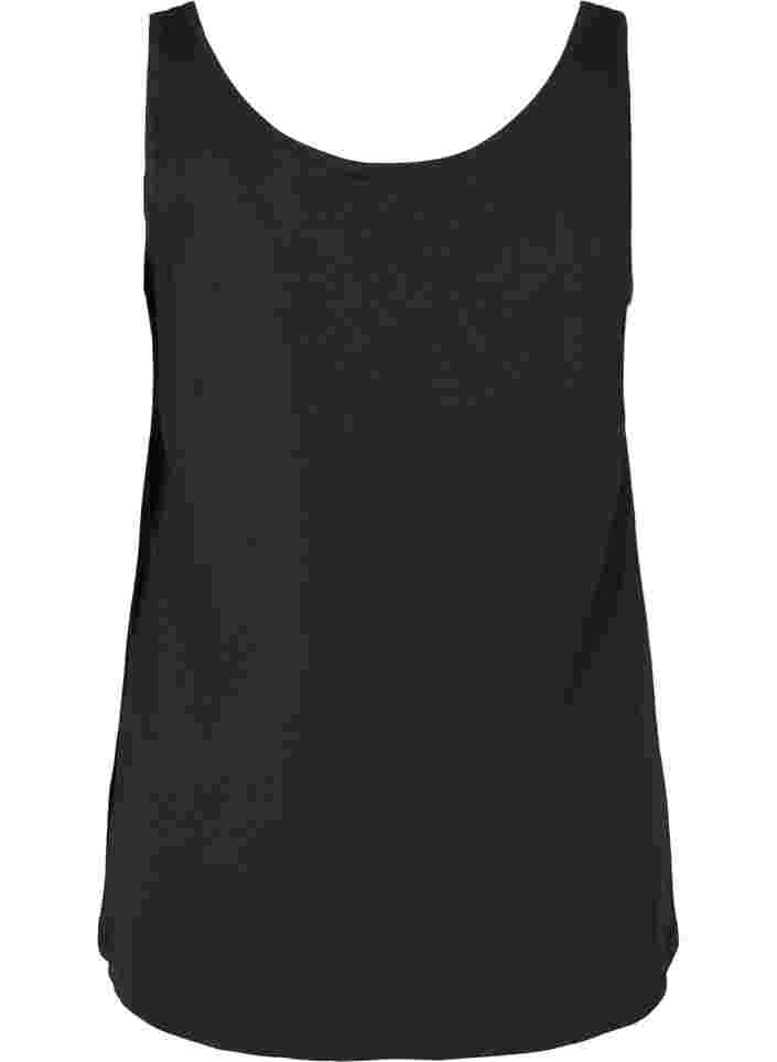 Topp med rund hals og A-form, Black, Packshot image number 1