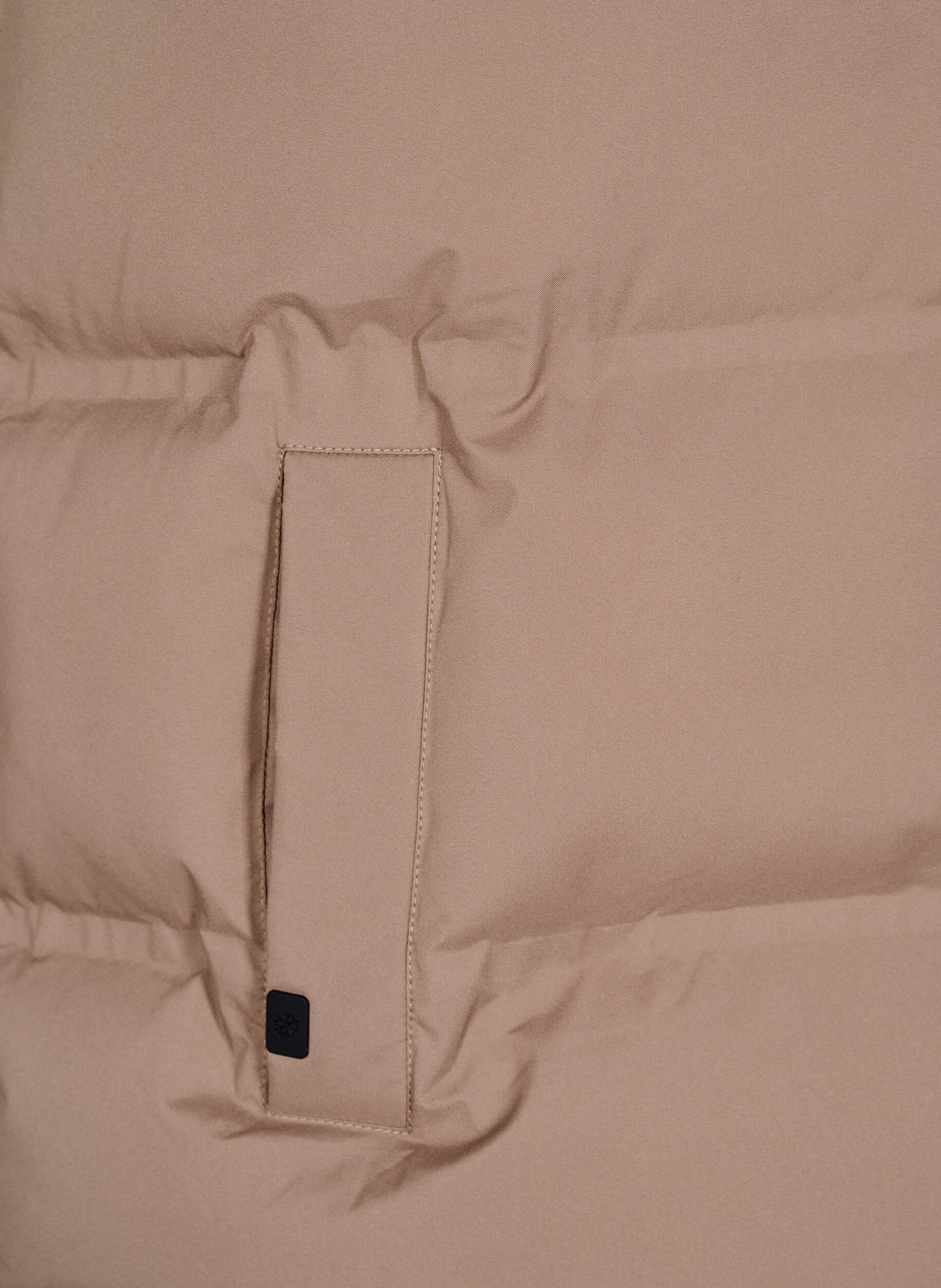 Zizzi Kort puffvest med h&oslash;y krage, Brun, Packshot image number 3