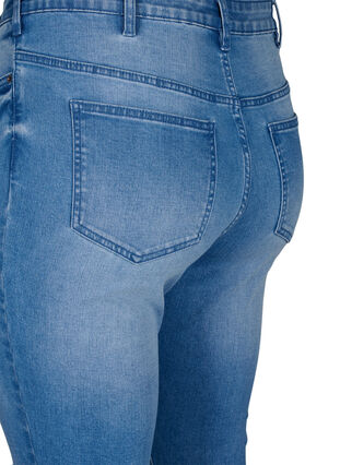 Zizzi Amy jeans med supersmal passform og rippede detaljer, Blå, Packshot image number 4