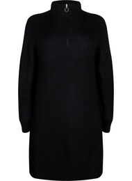 FLASH - Strikket kjole med høy hals, Black