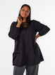 Tunika i viskose med blondedetaljer, Svart, Model image number 0