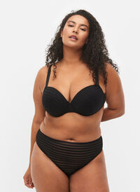 Stripete tai truse med normal høyde i livet, Black, Model