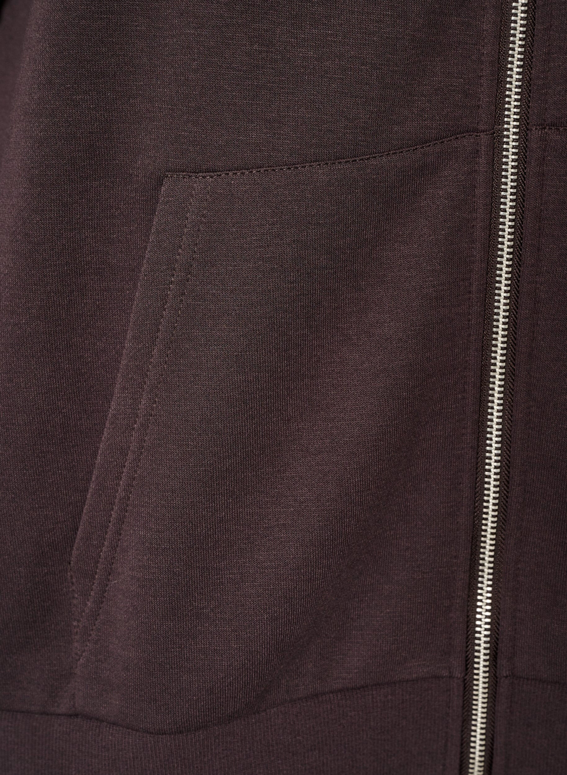 ZizziHettegenser med glidel&aring;s og lommer, Brun, Packshot image number 3
