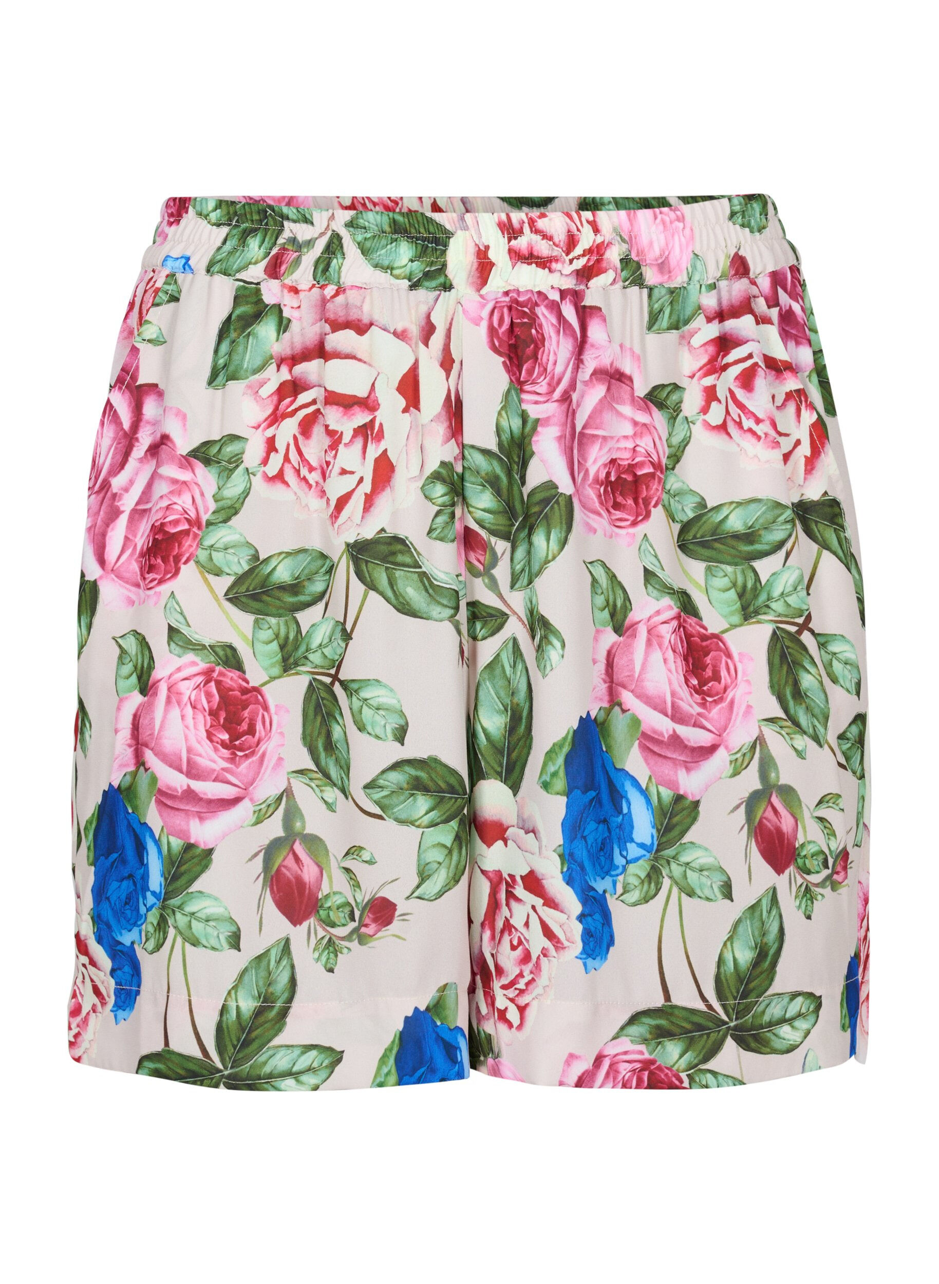 Zizzi Shorts med blomsterm&oslash;nster, Bright Flower , Packshot image number 0