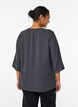 Skjortebluse med v-hals og 3/4 ermer, Gr&aring;, Model image number 2