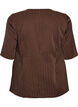 N&aring;lestripet bluse med rhinsteiner og knapper, Brun, Packshot image number 1