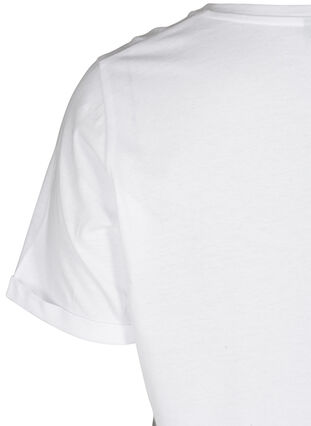 Kortermet t-skjorte med print, Bright White, Packshot image number 3