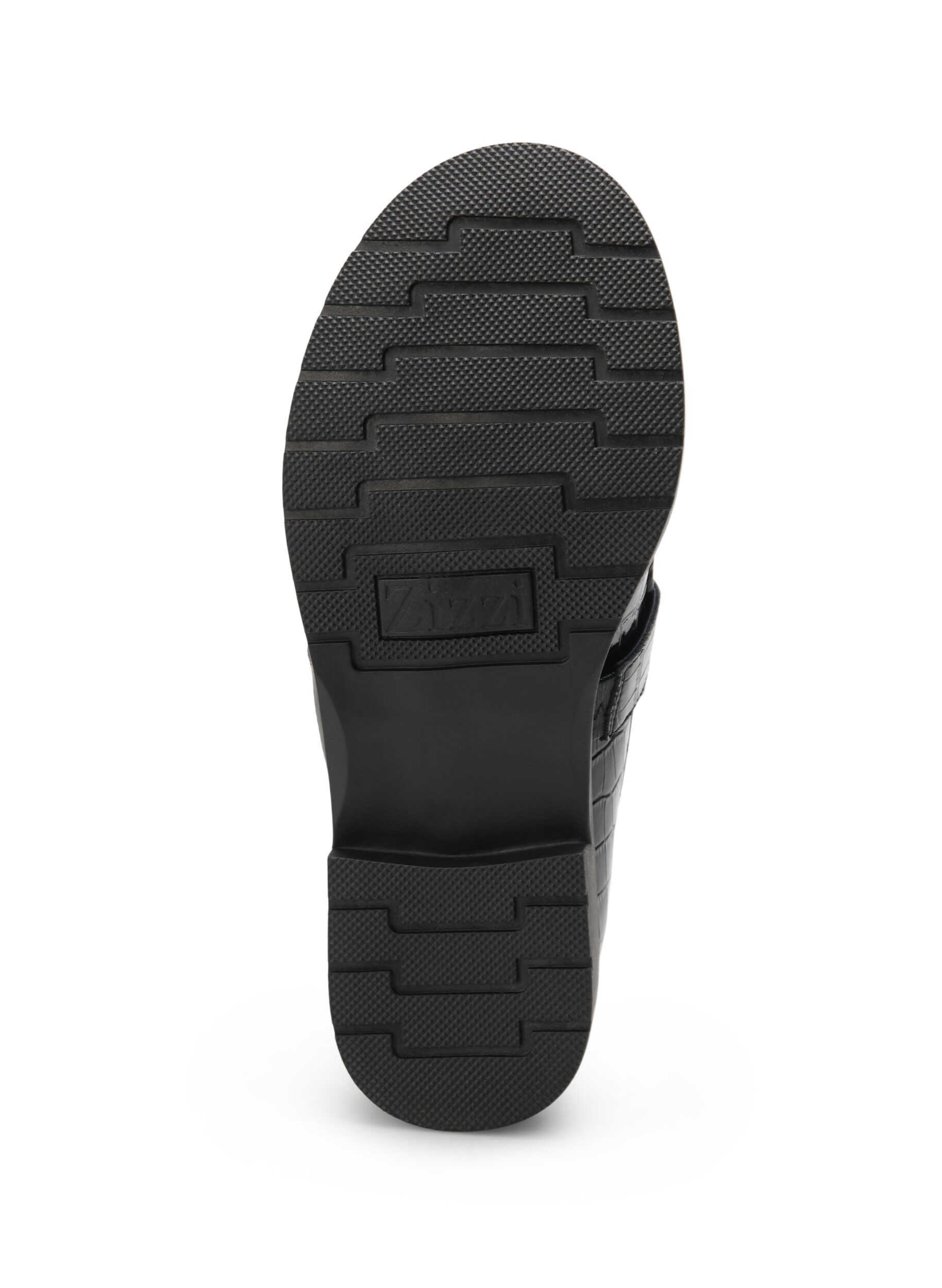 Zizzi Croco-loafers med bred passform i skinn, Black, Packshot image number 5