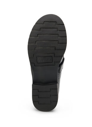 Croco-loafers med bred passform i skinn, Black, Packshot image number 5
