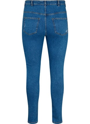 Zizzi Tettsittende jeans med detaljer, Blue denim, Packshot image number 1