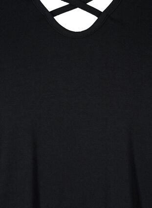 Ensfarget bluse med lange ermer, Black, Packshot image number 2