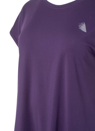 Kortermet trenings T-skjorte, Purple Plumeria, Packshot image number 2